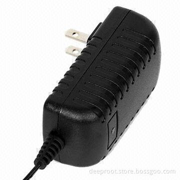 AC/DC Switching Adapter for CCTV Cameras with 24W Output Power, USA Plug, Sized 74 x 50 x 29m
